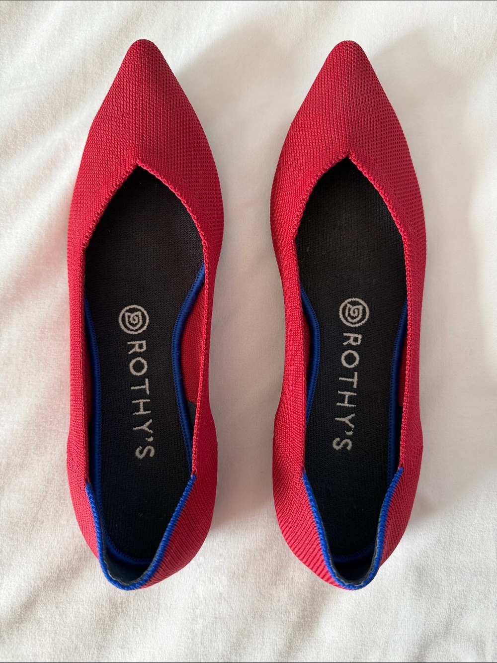Rothy's The Point Flats Shoes Cherry Red Size 8 Women’s